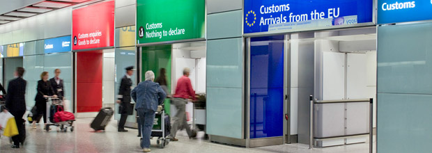 Green, Red, Blue doors at Heathrow