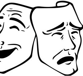 Theatre masks. Lose the mask and be your quirky self