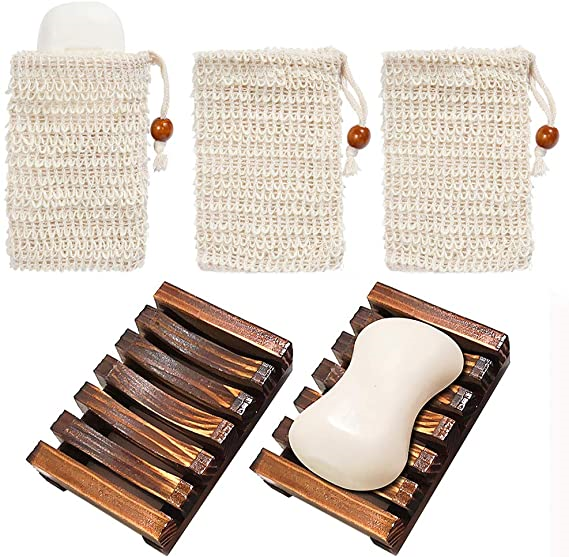 Sisal pouch and soap dish
