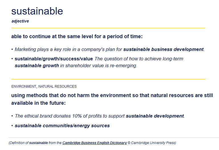 sustainable a definition