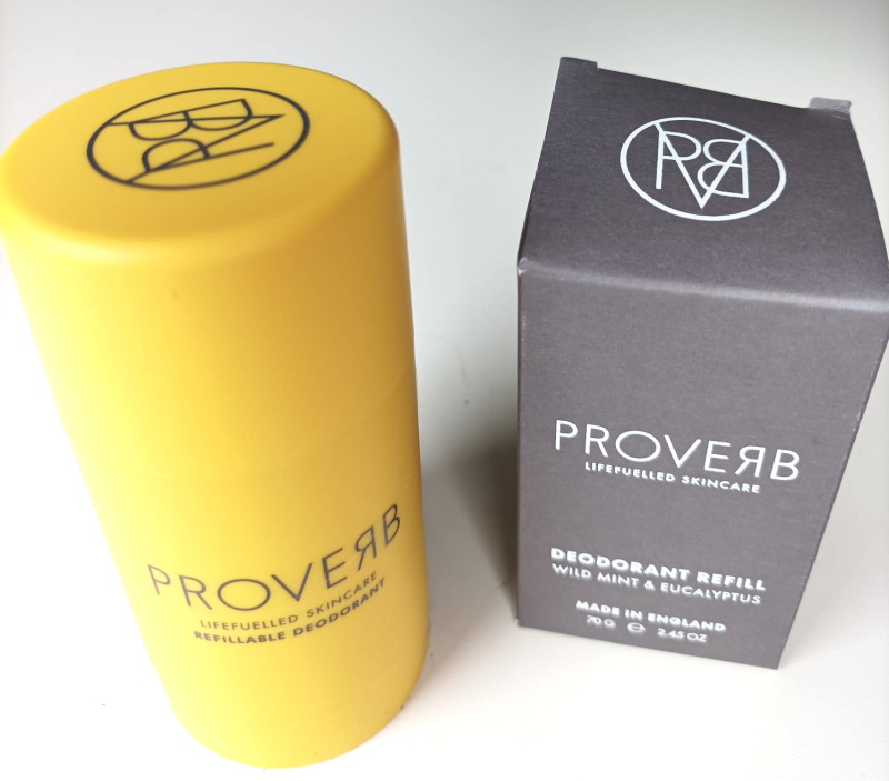 Proverb refillable deodorant sustainable packaging