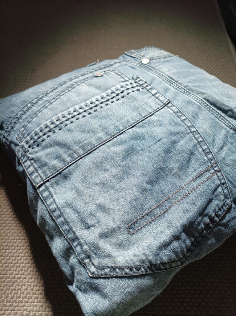 Denim cushion from old jeans
